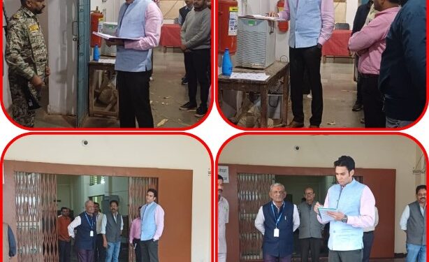कलेक्टर श्री प्रसाद ने कलेक्ट्रेट परिसर स्थित निर्वाचन सदन का किया औचक निरीक्षण  उपस्थित अधिकारियों को दिए निर्देश