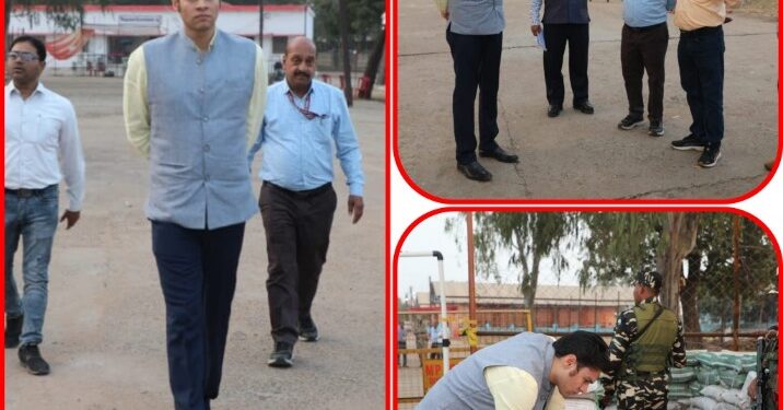 सीसीटीवी टीवी कैमरों से स्ट्रांग रूम की लाइव तस्वीरें दिखने लगी है, एल ई डी स्क्रीन कलेक्टर श्री प्रसाद ने कृषि उपज मंडी पहुंच कर किया स्ट्रांग रूम का निरीक्षण