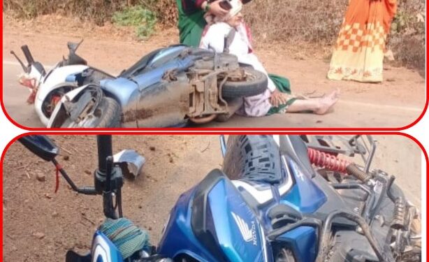 गुलवारा में हुई बाइक और स्कूटी की सीधी भिडंत,