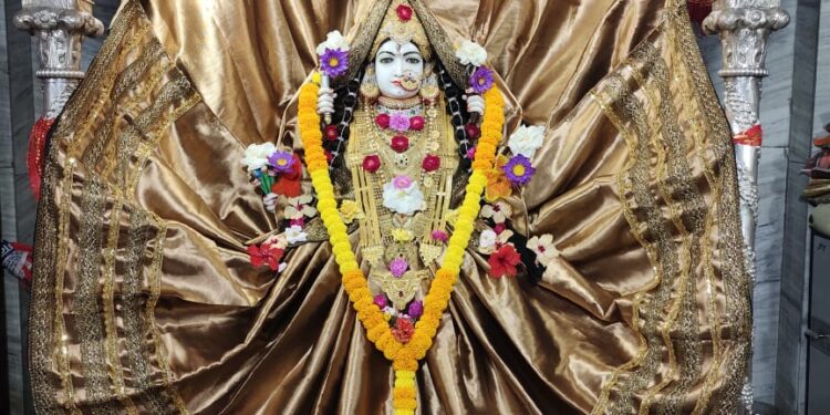 *परमहंसी में मां त्रिपुरसुंदरी मैया का गोल्डन साड़ी से हुआ अलौकिक श्रृंगार*
