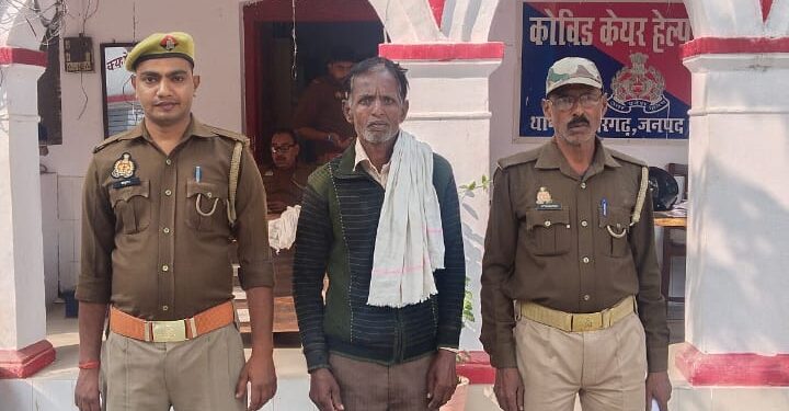 पुलिस ने वारंटी अभियुक्त को पकड़ा