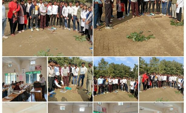 मिट्टी परीक्षण हेतु नमूना लेने का प्रायोगिक प्रदर्शन