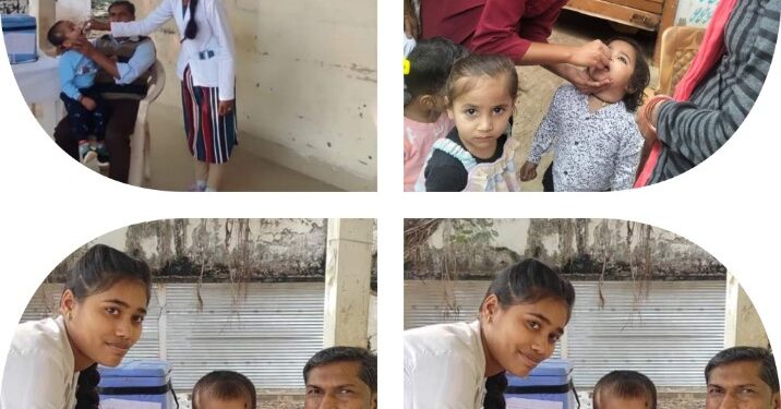 पल्स पोलियो की खुराक पिलाने में स्वयंसेवकों ने किया गया सहयोग लोगो को किया दवा पिलाने हेतु जागरूक