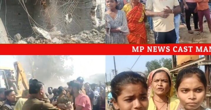 *बेजुबान महिला के घर पर नगर निगम अतिक्रमण दस्ते ने चलाया बुलडोजर*   *कार्रवाई पर भड़का आक्रोश, पार्षद और स्थानीय लोगों के बीच हुई मारपीट*  *देखें कार्रवाई और मारपीट का वीडियो*