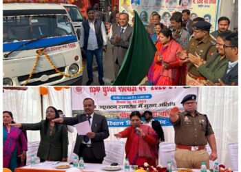 विधायक, जिलाधिकारी व पुलिस अधीक्षक द्वारा ‘‘सड़क सुरक्षा पखवाड़ा’’ शुभारम्भ अवसर पर प्रचार वाहन को हरी झण्डी दिखाकर किया गया रवाना।*