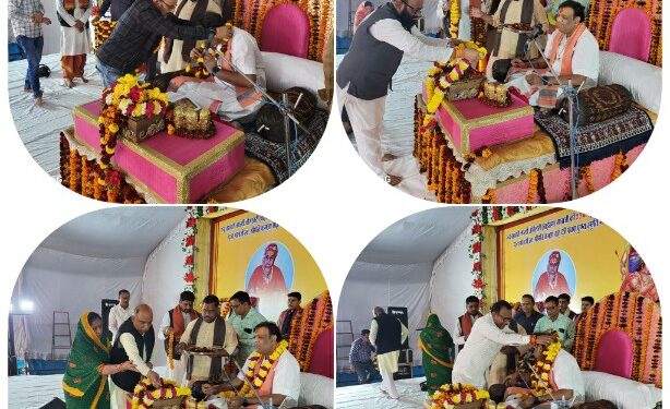 मां नर्मदा की पूजन अर्चना के साथ संगीतमयी श्रीराम कथा का हुआ शुभारंभ