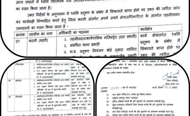 ध्वनि प्रदूषण से परेशान है तो निम्न नंबरो पर शिकायत कर कार्यवाही हेतु उडनदस्ता गठित