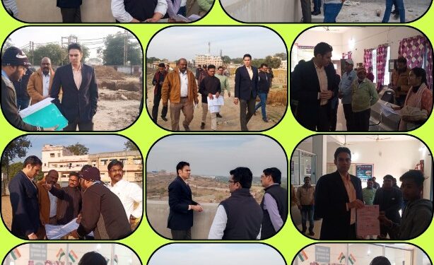 कलेक्टर ने निर्माणाधीन संयुक्त तहसील भवन और फारेस्टर प्लेग्राउण्ड के निर्माण कार्य को देखा