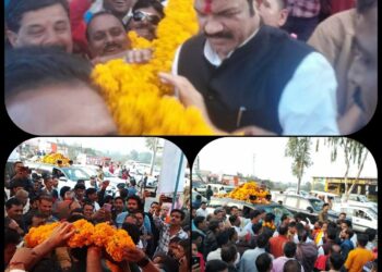 _*सिहोरा मंडल अध्यक्ष कमल पटेल द्वारा मुगरयाऊ तिगड्डा़ पर किया भव्य स्वागत*_
