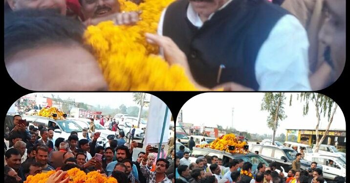_*सिहोरा मंडल अध्यक्ष कमल पटेल द्वारा मुगरयाऊ तिगड्डा़ पर किया भव्य स्वागत*_