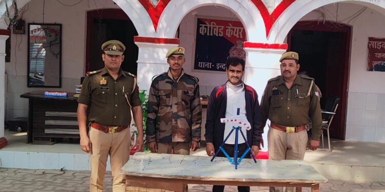 थाना इंदरगढ़ पुलिस द्वारा एक अभियुक्त को अवैध तमंचा के साथ गिरफ्तार