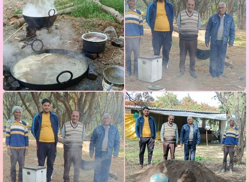 जैविक गुड़ एवं केंचुआ खाद निर्माण का अवलोकन।