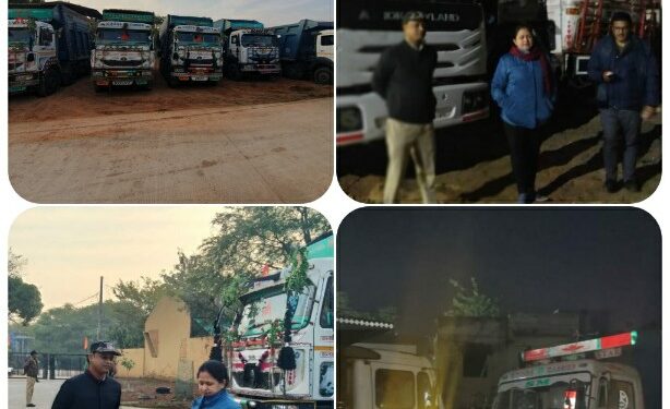 कलेक्टर के निर्देशन में रात भर चली बड़ी सयुक्त कारवाई से रेत के अवैध खनन परिवहन माफियाओं में मचा हड़कंप,पकड़ाए रसूखदारों के 9 डंपर…