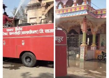 नगर परिषद पानखेड़ी ने..! श्रीराम मंदिर एवं गणेश मंदिर परिसर में अध्यक्ष एवं सीएमओ श्री गंगवाल एवं सफाईकर्मी टीम ने साफ-सफाई की…!