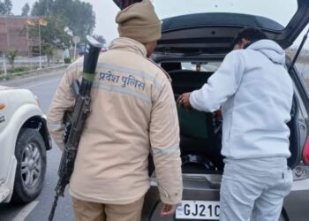 22 जनवरी को लेकर पुलिस सतर्क , चलाया सघन वाहन चेकिंग अभियान