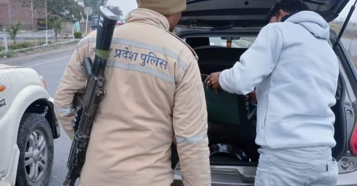 22 जनवरी को लेकर पुलिस सतर्क , चलाया सघन वाहन चेकिंग अभियान