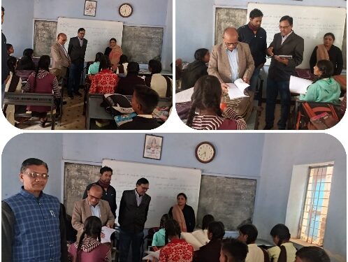 कलेक्टर के निर्देश पर जिला शिक्षा अधिकारी नें स्कूलों का किया औचक निरीक्षण छात्रों के उपस्थित होने पर कोर्स पूर्ण कराने के शिक्षको को दिए निर्देश