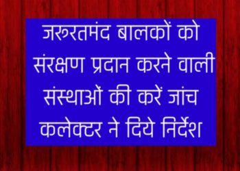 जरूरतमंद बालकों को संरक्षण प्रदान करने वाली संस्थाओं की करें जांच कलेक्टर ने दिये निर्देश