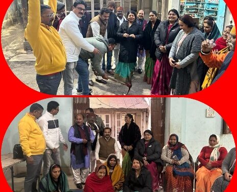 *महापौर प्रीति संजीव सूरी ने जालपा वार्ड में दी 38 लाख के विकास कार्यो की दी सौगात* *महापौर ने वार्ड मे वरिष्ठ महिलाओं से भूमि पूजन कराकर महिला सशक्तीकरण को किया प्रोत्साहित,जाल पा देवी वार्ड में बनेगा सीसी रोड व सामुदायिक भवन*