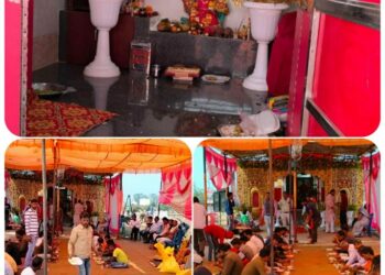 माँ नर्मदा की पूजा अर्चना के बाद हुई महाआरती  भंडारे का प्रसाद पाने उमड़ी श्रद्धालुओं की भारी भीड़,हरदी के समीप नर्मदा तट पर हुआ विशेष आयोजन