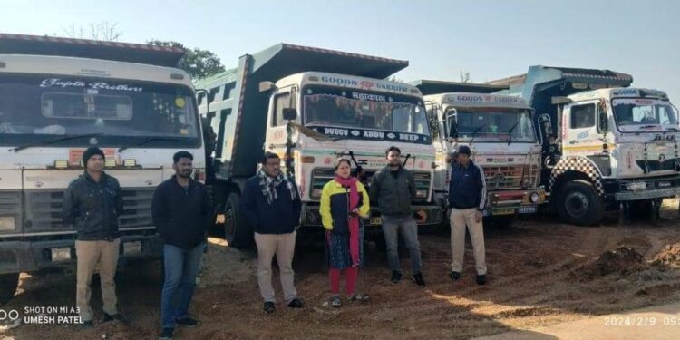 अवैध उत्खनन एवं परिवहन के विरुद्ध कार्रवाई निरंतर जारी, 4 डंपर और 2 ट्रैक्टर ट्राली जब