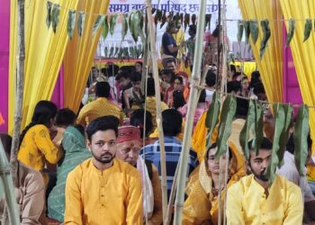 *समग्र ब्राह्मण परिषद् ने 51 ब्राह्मण बटुकों का मंत्रोच्चारण के साथ कराया उपनयन संस्कार*