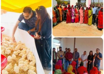 *कलेक्टर ने सपत्नीक कल्दा पहुंचकर मुर्गीपालन गतिविधियों का लिया जायजा* *आदिवासी समाज की महिलाओं से किया संवाद*