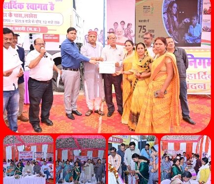 विकसित भारत संकल्प यात्रा द्वितीय चरण का शिविर खेरमाई मंदिर के पास लखेरा एवं संजय नगर के पास आयोजित किया गया