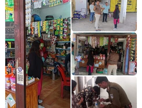 बिछिया में एसडीएम सर्जना यादव के नेतृत्व में गठित दल द्वारा स्थायी लाइसेंस वाले पटाखा दुकान का निरीक्षण किया गया