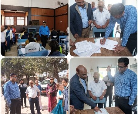 शासकीय उत्कृष्ट उच्चतर माध्यमिक विद्यालय माधव नगर पहुंचकर जिला पंचायत सीईओ श्री गेमावत ने परीक्षा केंद्र का किया निरीक्षण*