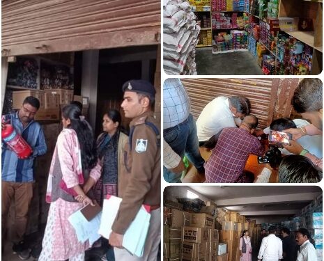 लायसेंस की शर्तों का उल्लंघन करने पर  पटाखा की 2 तथा मैग्जीन की एक गोदाम सील