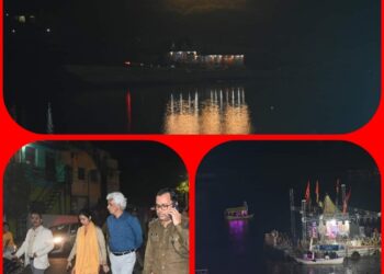 नर्मदा जयंती की पूर्व संध्‍या पर कलेक्टर-एसपी ने लिया गौरीघाट पहुंचकर व्‍यवस्‍थाओं का जायजा