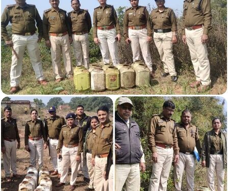 शराब के अवैध विक्रय एवं परिवहन पर आबकारी विभाग की कार्यवाही 1 लाख 30 हजार रूपये की मदिरा एवं महुआ लाहन जप्त