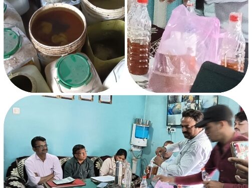 कटनी कलेक्टर के निर्देश अनुसार इमलिया रोड श्री जी इंटरप्राइजेज तेल गोदाम मे फ़ूड व एसडीएम का छापा