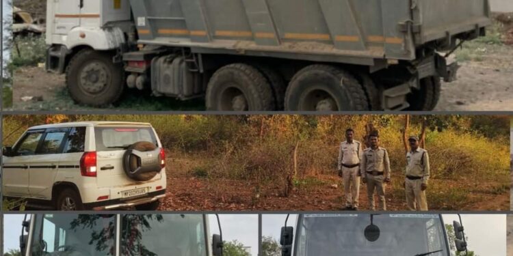 अवैध मुरूम का परिवहन करते दो वाहन जप्त