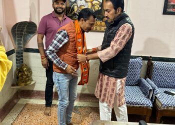 विजय दुबे,भारतीय जनता पार्टी में हुए शामिल पूर्व मंत्री और पन्ना के विधायक बृजेन्द्र प्रताप सिंह के हाथों ली सदस्यता