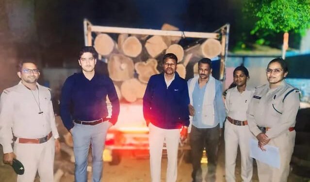*आधी रात जयश्री टिंबर में वन विभाग का छापा, लाखों की अवैध सागौन हुई बरामद…आरा मशीन सील*