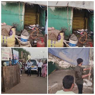भोपाल तिराहे पर अवैध रूप से संचालित खनिज नाका चौकी को प्रशासन की टीम ने जेसीबी से ढहाया,,मचा हड़कंप