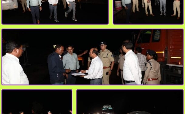 लोकसभा निर्वाचन 2024 के दृष्टिगत कलेक्टर एवं जिला निर्वाचन अधिकारी श्री शीलेन्द्र सिंह एवं पुलिस अधीक्षक श्री मनीष खत्री द्वारा छिन्दवाड़ा-सिवनी बॉर्डर चेक पोस्ट का रात्रि निरीक्षण