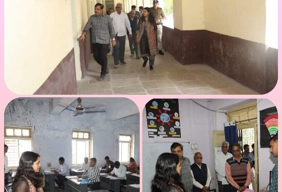 कलेक्टर सुश्री बाफना ने हाई स्कूल एवं हायर सेकेण्डरी परीक्षा के मूल्यांकन के कार्य को देखा