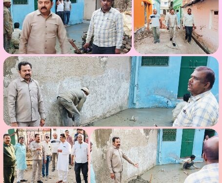 *निगमाध्यक्ष मनीष पाठक नें सी.सी. सडक निर्माण कार्य का किया औचक निरीक्षण*
