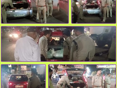 आदर्श आचार संहिता के लागू होते ही कटनी पुलिस अधीक्षक ने वाहनो के सघन जांच चालू