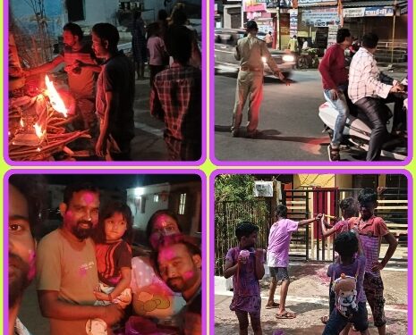 लोगों ने किया बुराइयों का दहन, धुरेड़ी आज निकलेंगी युवाओ व बच्चों की टोलियां होलिका दहन के साथ शुरू हुआ रंगोत्सव पर्व, बच्चों ने खेली होली