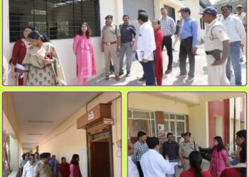 मतदान सामग्री वितरण केन्द्र का निरीक्षण