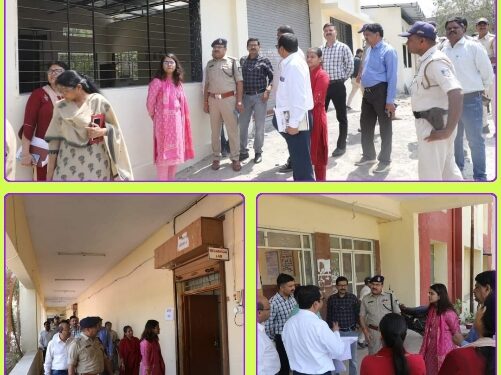 मतदान सामग्री वितरण केन्द्र का निरीक्षण