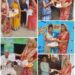 ग्राम बचैया मे परंपरागत रूप से हल्दी चावल देकर मतदाताओं को मतदान के लिए किया जा रहा आमंत्रित