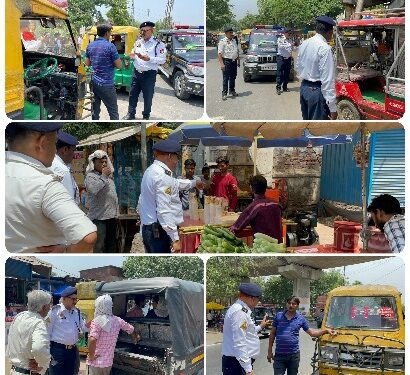 *यातायात पुलिस द्वारा सराय मीरा बस स्टैंड के आसपास बेतरतीब खड़े वाहनों के विरुद्ध चलाया गया चेकिंग अभियान।*
