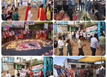 नुक्कड़ नाटक कर छात्र छात्राओं ने बताया मतदान का महत्व, मतदाताओं को किया जागरूक  19 अप्रैल को निर्भीक और भयमुक्त होकर मतदान करने किया आवाहन,बैनर पोस्टर किया प्रदर्शित