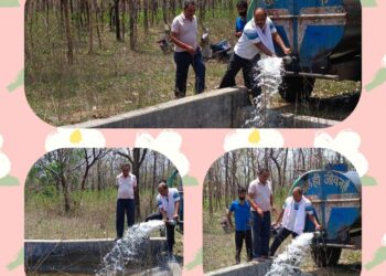 *जंगली वन्य जीवों के कंठ कि प्यास बुझाया समाजसेवी रिंकू रितेश चौरसिया ने*