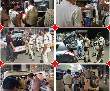 कोतवाली पुलिस की वाहन चेकिंग कार्यवाही, सघन जांच